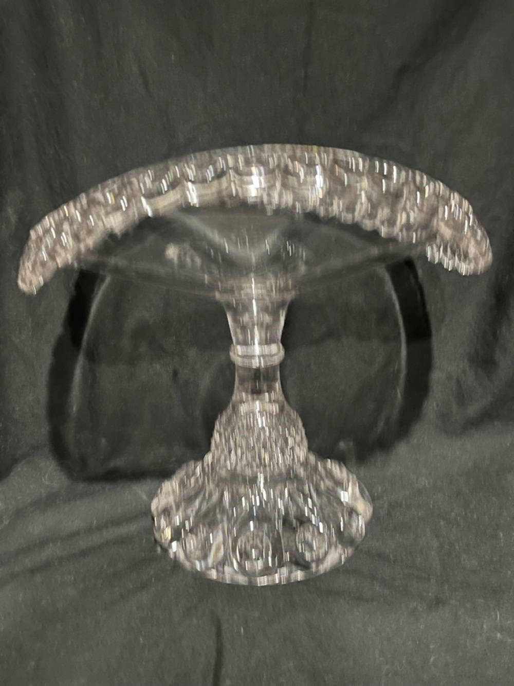 Crystal  Pedestal banana Stand, vintage Bryce Bros